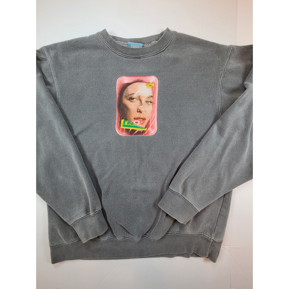 EMMA Graphic Sweatshirt Pop Art Face 99 Cent‎ Grey Crewneck Men's Medium